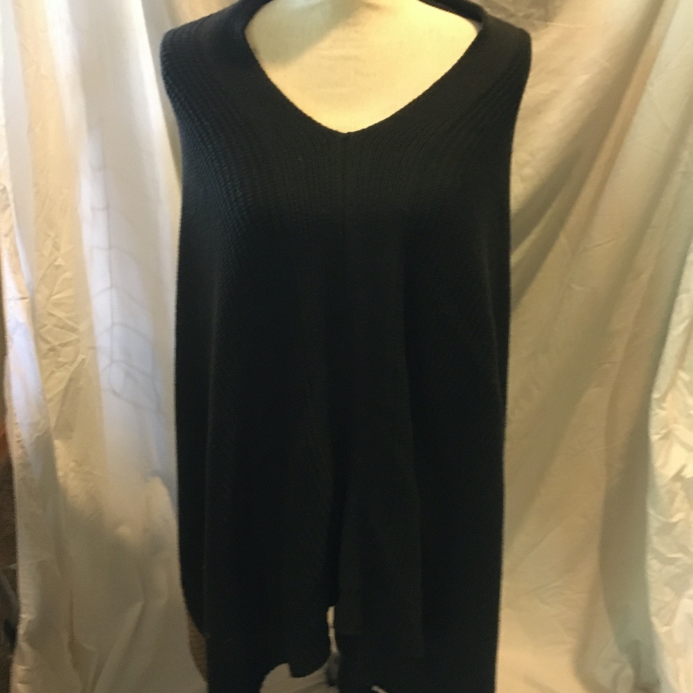 W by Worth, chocolate sweater ribbed poncho, size S